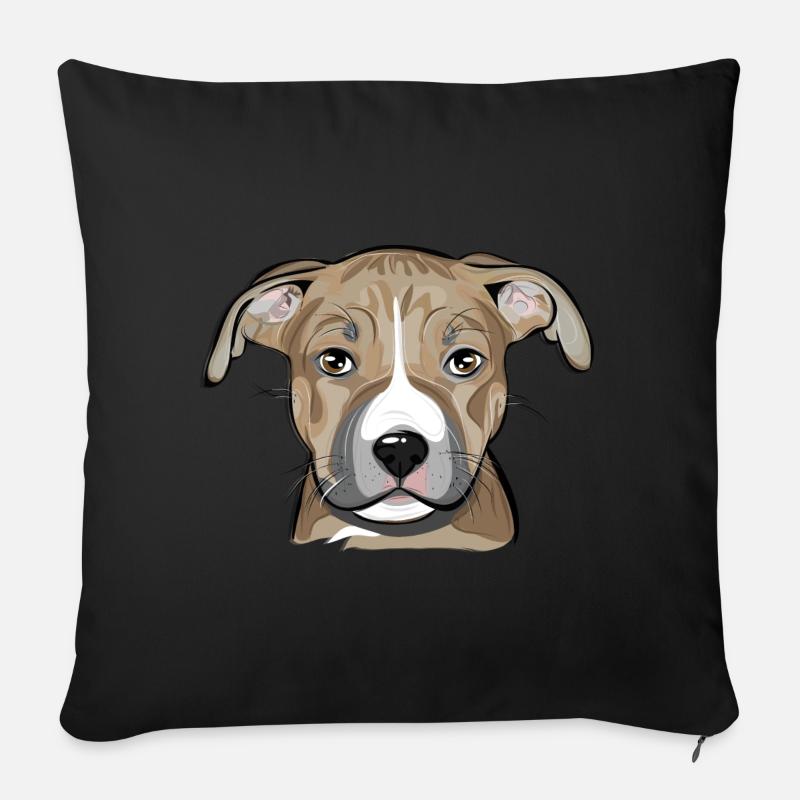 Staffordshire chiot TERRIER - Housse de coussin décorative 45 x 45 cm - noir