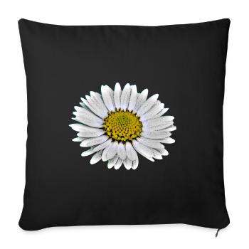Gaensebluemchen cartoon weiße Blüte Blume - Sofakissenbezug 45 x 45 cm - Schwarz - Vorne