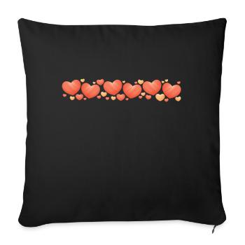 Herzchen rot - Sofakissenbezug 45 x 45 cm - Schwarz - Vorne