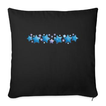 Blaue Sterne - Sofakissenbezug 45 x 45 cm - Schwarz - Vorne