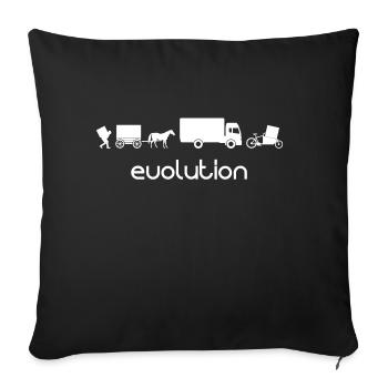 Évolution du transport de la roue de chargement - Housse de coussin décorative 45 x 45 cm - noir - Devant