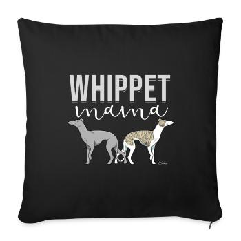 Whippet Mama III - Sofa pillowcase 17,3'' x 17,3'' (45 x 45 cm) - black - Front