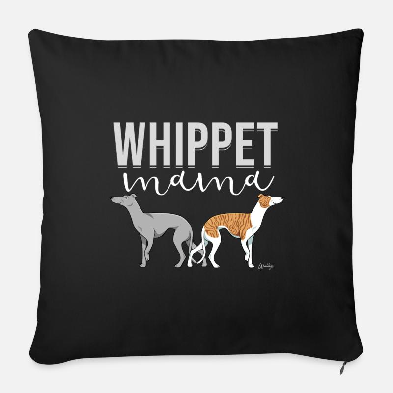 Whippet Mom - Sofakissenbezug 45 x 45 cm - Schwarz