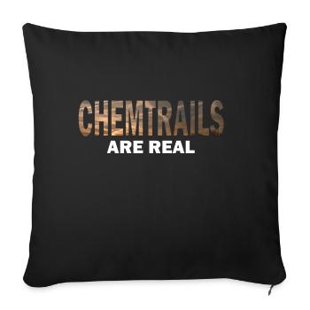Théorie du complot des Chemtrails Géo-ingénierie - Housse de coussin décorative 45 x 45 cm - noir - Devant