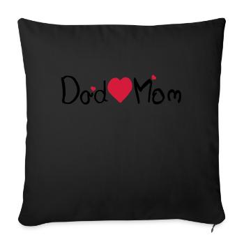 Maman de coeur de papa - Housse de coussin décorative 45 x 45 cm - noir - Devant