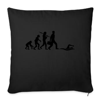 evolution entwicklung geboren zum schwimmen logo s - Sofakissenbezug 45 x 45 cm - Schwarz - Vorne