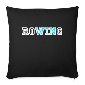 Rangée d'aviron ramant sport de gouvernail Aviron Win - Housse de coussin décorative 45 x 45 cm - noir - Devant