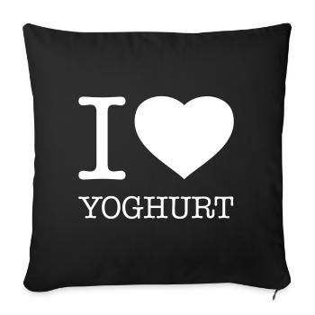 I LOVE YOGHURT Yogurt - Sofa pillowcase 17,3'' x 17,3'' (45 x 45 cm) - black - Front