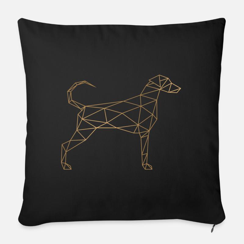 Doberman geometrico - oro Doberman geometrica - Copricuscino per divano, 45 x 45 cm - nero