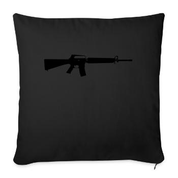 m16 - Sofakissenbezug 45 x 45 cm - Schwarz - Vorne