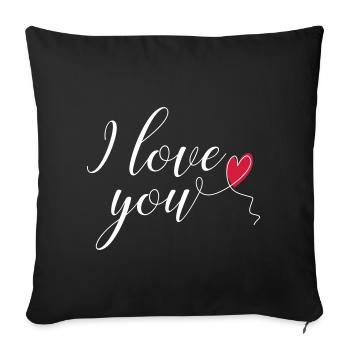 Ich liebe dich - Sofa pillowcase 17,3'' x 17,3'' (45 x 45 cm) - black - Front