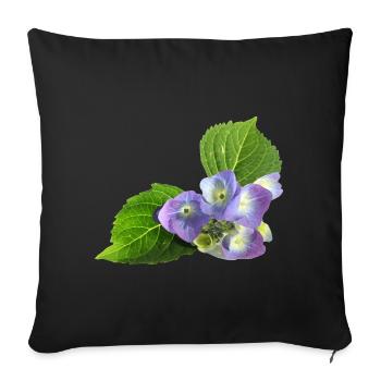 veilchen blume blüte natur - Sofakissenbezug 45 x 45 cm - Schwarz - Vorne