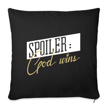 God wins - Housse de coussin décorative 45 x 45 cm - noir - Devant