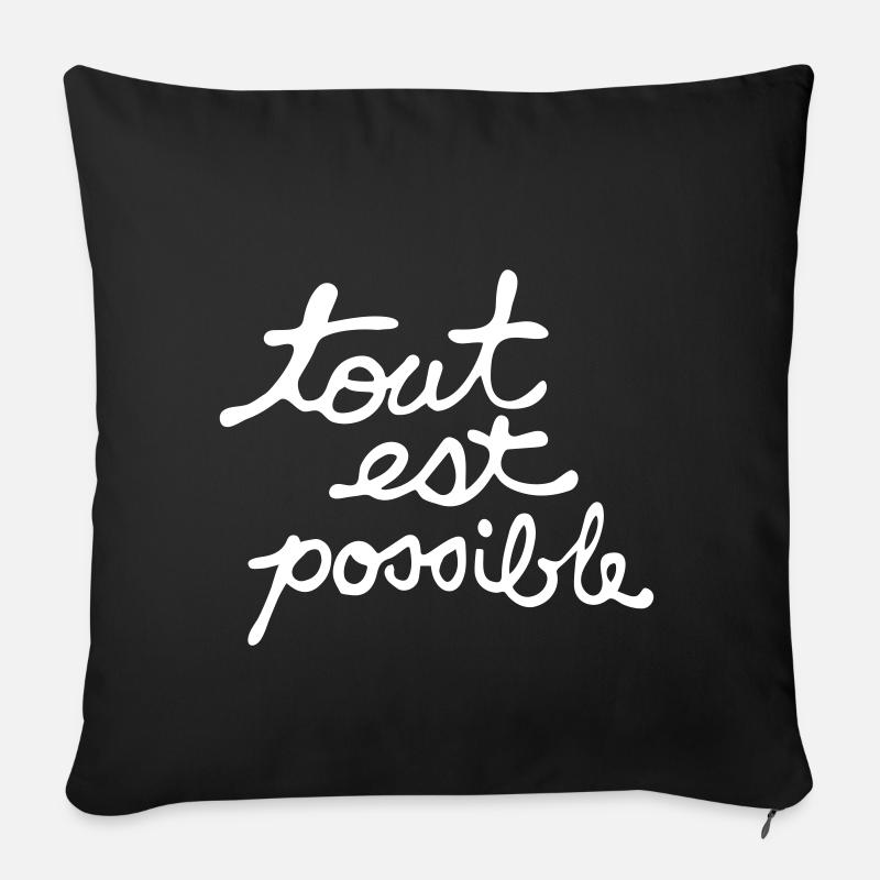 TOUT EST POSSIBLE - Housse de coussin décorative 45 x 45 cm - noir