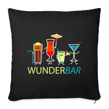 Wunderbar (b) - Sofakissenbezug 45 x 45 cm - Schwarz - Vorne