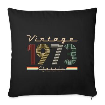 50e anniversaire Vintage Classic 1973 Rétro Pseudo - Housse de coussin décorative 45 x 45 cm - noir - Devant