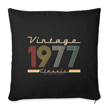 Millésime classique 1977 - Housse de coussin décorative 45 x 45 cm - noir - Devant