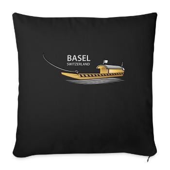 FAEHRI SHIP BASEL - Sofa pillowcase 17,3'' x 17,3'' (45 x 45 cm) - black - Front