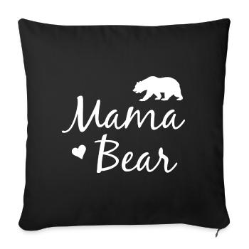 Mama Bear - Mama Bear - Sofa pillowcase 17,3'' x 17,3'' (45 x 45 cm) - black - Front