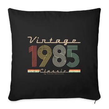 Vintage classique 1985 pseudo rétro année de naissance - Housse de coussin décorative 45 x 45 cm - noir - Devant