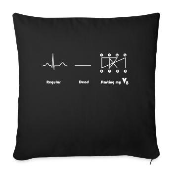 V8 engine Crossplain Heartbeat design - Sofa pillowcase 17,3'' x 17,3'' (45 x 45 cm) - black - Front