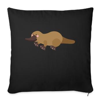 ornithorynque - Housse de coussin décorative 45 x 45 cm - noir - Devant