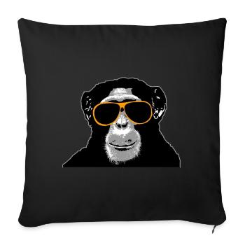 Chimpanzee - monkey - Sofa pillowcase 17,3'' x 17,3'' (45 x 45 cm) - black - Front