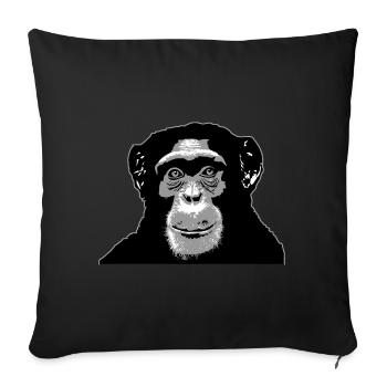 Chimpanzee - monkey - Sofa pillowcase 17,3'' x 17,3'' (45 x 45 cm) - black - Front