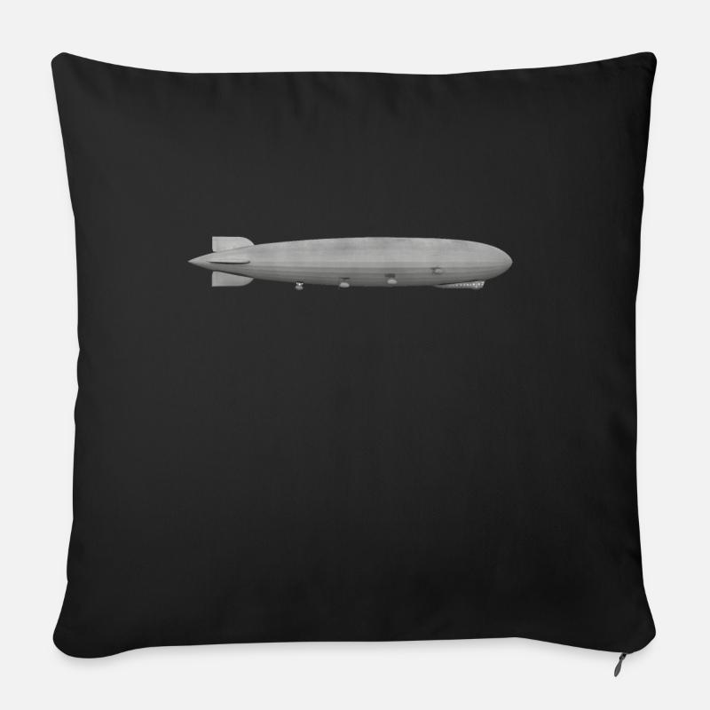 Zeppelin, Luftschiff, Luftfahrt, Seitenansicht - Sofakissenbezug 45 x 45 cm - Schwarz