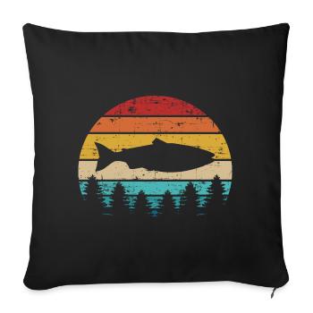 Lachs - Sofakissenbezug 45 x 45 cm - Schwarz - Vorne