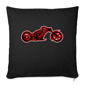 Biker Club Motorcycle Logo 01 - Sofa pillowcase 17,3'' x 17,3'' (45 x 45 cm) - black - Front