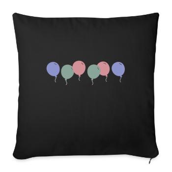 Pastel Balloons - Sofa pillowcase 17,3'' x 17,3'' (45 x 45 cm) - black - Front