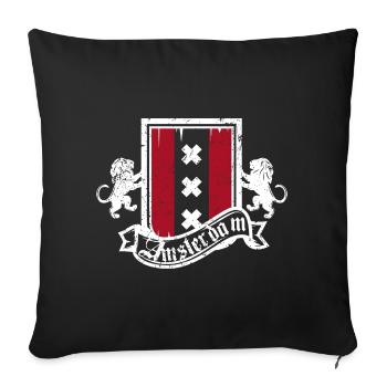 Amsterdam Crest Heraldry Lions - Sofa pillowcase 17,3'' x 17,3'' (45 x 45 cm) - black - Front