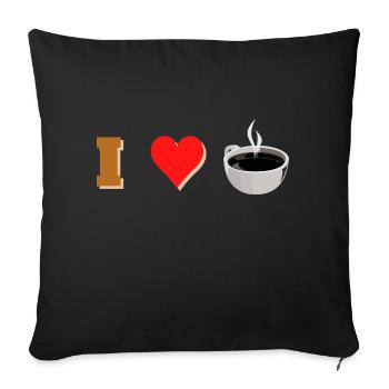 i love coffee - Sofa pillowcase 17,3'' x 17,3'' (45 x 45 cm) - black - Front