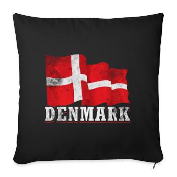 Danemark Drapeau - Housse de coussin décorative 45 x 45 cm - noir - Devant