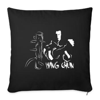 Wing chun Wingtsun - Housse de coussin décorative 45 x 45 cm - noir - Devant