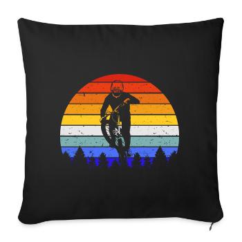 Mountainbike MTB I - Sofakissenbezug 45 x 45 cm - Schwarz - Vorne