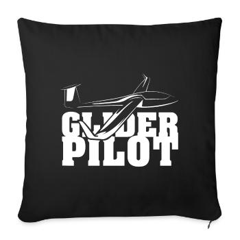 glider pilot symbol friends team Segelflug fliegen - Sofakissenbezug 45 x 45 cm - Schwarz - Vorne