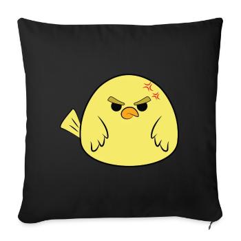 badass cool angry cute chick bird - Sofa pillowcase 17,3'' x 17,3'' (45 x 45 cm) - black - Front