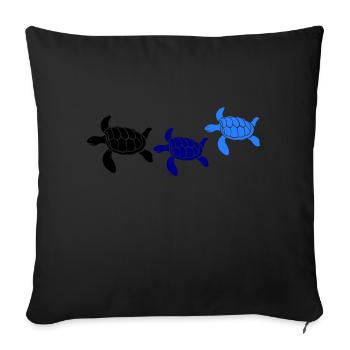 tortoises - Sofa pillowcase 17,3'' x 17,3'' (45 x 45 cm) - black - Front