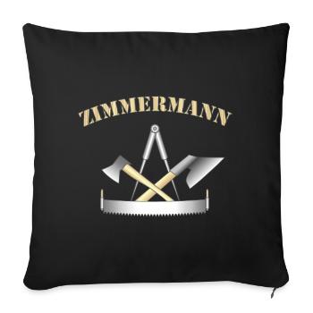 Zunftzeichen Zimmermann - Sofakissenbezug 45 x 45 cm - Schwarz - Vorne