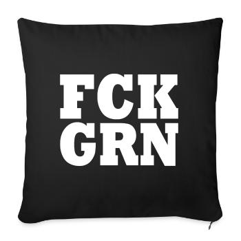 Fck grn - Housse de coussin décorative 45 x 45 cm - noir - Devant