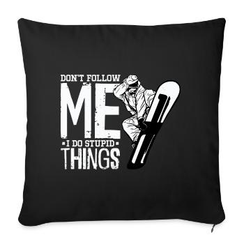Snowboarding Snowboard Holiday Snowboard Snowboarder - Sofa pillowcase 17,3'' x 17,3'' (45 x 45 cm) - black - Front