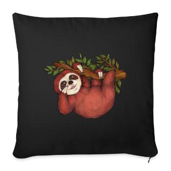 Niedliches Faultier an Baum Geschenk Faultierfans - Sofakissenbezug 45 x 45 cm - Schwarz - Vorne