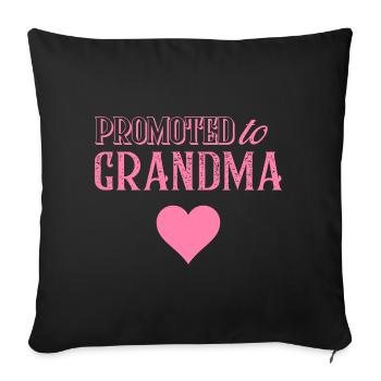 Grand-mère transporte grand-mère à grand-mère - Housse de coussin décorative 45 x 45 cm - noir - Devant