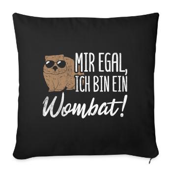 Je m’en fiche Je suis un Wombat - Housse de coussin décorative 45 x 45 cm - noir - Devant