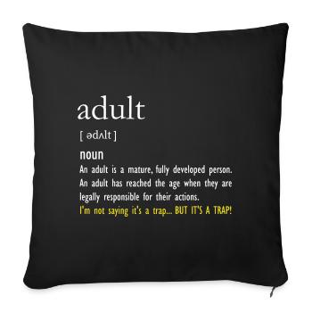 Adult - Sofa pillowcase 17,3'' x 17,3'' (45 x 45 cm) - black - Front
