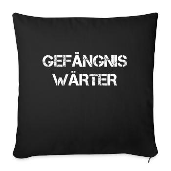 Gefängnis Wärter Kostüm Karneval Fasching Knast - Sofakissenbezug 45 x 45 cm - Schwarz - Vorne
