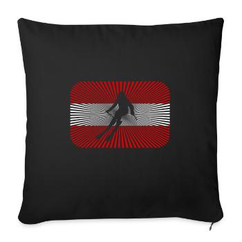 Skiing Austria Österreich - Sofakissenbezug 45 x 45 cm - Schwarz - Vorne