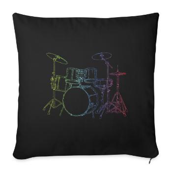 Drumset Sticks Drummer Drums Drummer - Sofa pillowcase 17,3'' x 17,3'' (45 x 45 cm) - black - Front